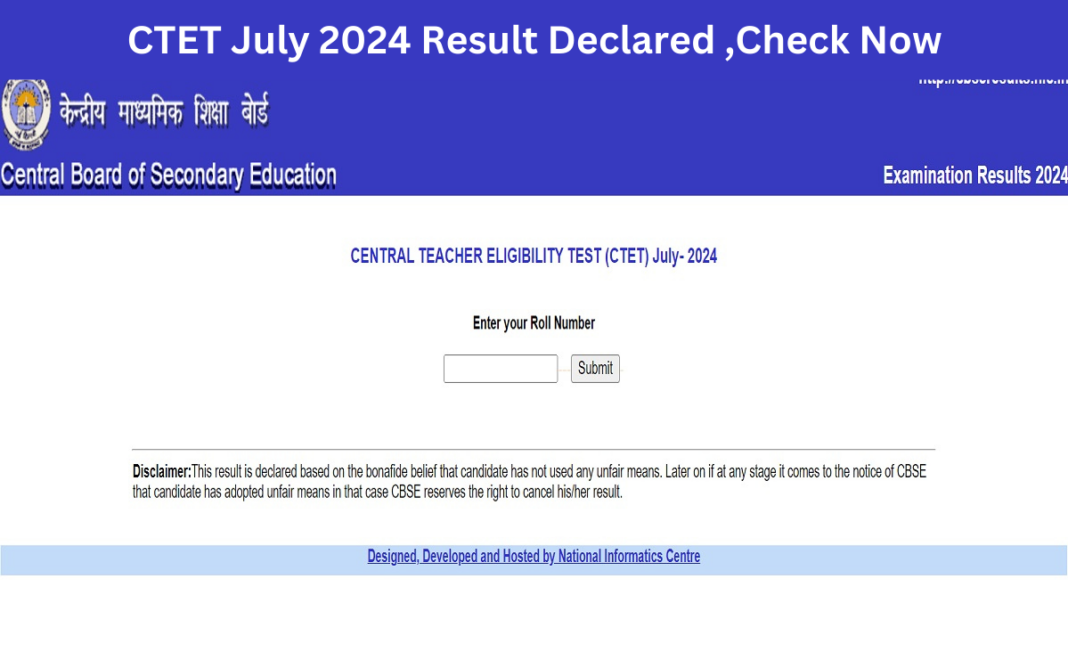 CTET July 2024 Result