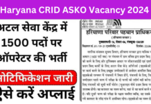 Haryana CRID ASKO Vacancy 2024