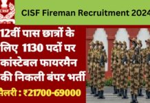 CISF Fireman Recruitment 2024