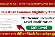 Rajasthan CET Senior Secondary Level 2024