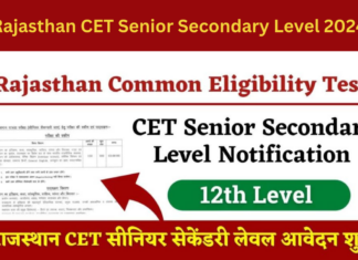 Rajasthan CET Senior Secondary Level 2024