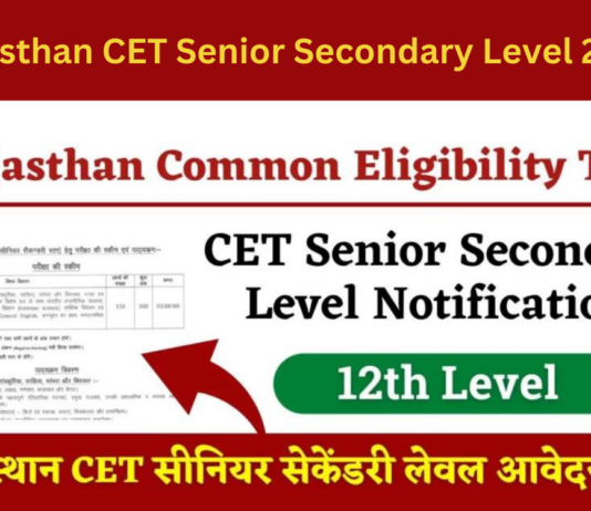 Rajasthan CET Senior Secondary Level 2024